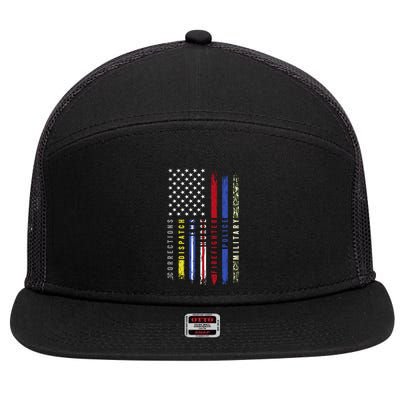 First Responders Hero Flag Nurse Ems Police Fire Military Cool Gift 7 Panel Mesh Trucker Snapback Hat