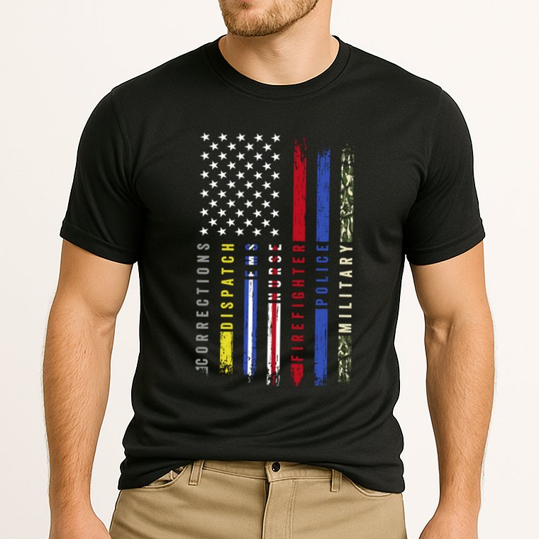 First Responders Hero Flag Nurse Ems Police Fire Military Cool Gift Cooling Performance Crew T-Shirt