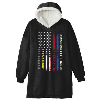 First Responders Hero Flag Nurse Ems Police Fire Military Cool Gift Hooded Wearable Blanket