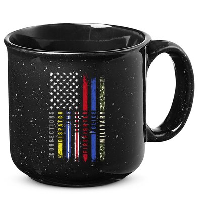 First Responders Hero Flag Nurse Ems Police Fire Military Cool Gift 15oz Campfire Ceramic Mug