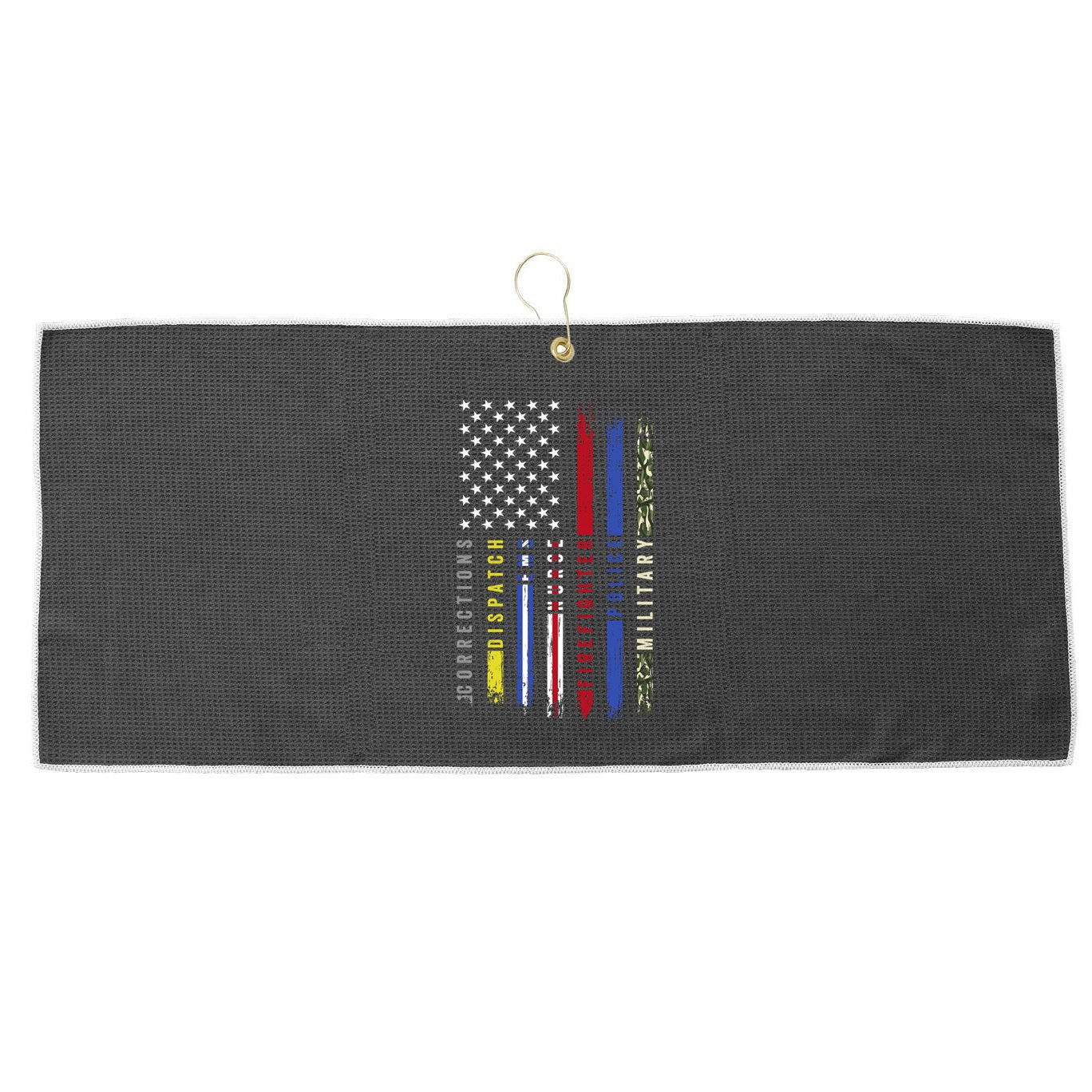 First Responders Hero Flag Nurse Ems Police Fire Military Cool Gift Large Microfiber Waffle Golf Towel