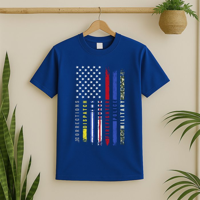 First Responders Hero Flag Nurse Ems Police Fire Military Cool Gift T-Shirt