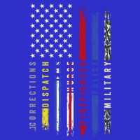 First Responders Hero Flag Nurse Ems Police Fire Military Cool Gift T-Shirt