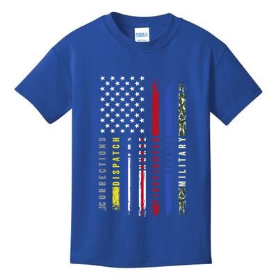 First Responders Hero Flag Nurse Ems Police Fire Military Cool Gift Kids T-Shirt