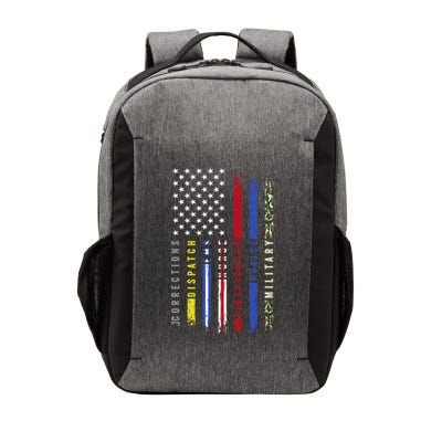 First Responders Hero Flag Nurse Ems Police Fire Military Cool Gift Vector Backpack