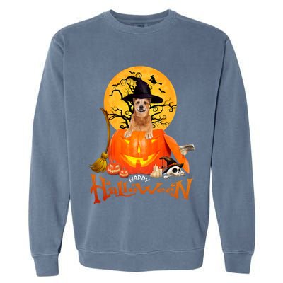 Funny Red Heeler Spooky Halloween Garment-Dyed Sweatshirt
