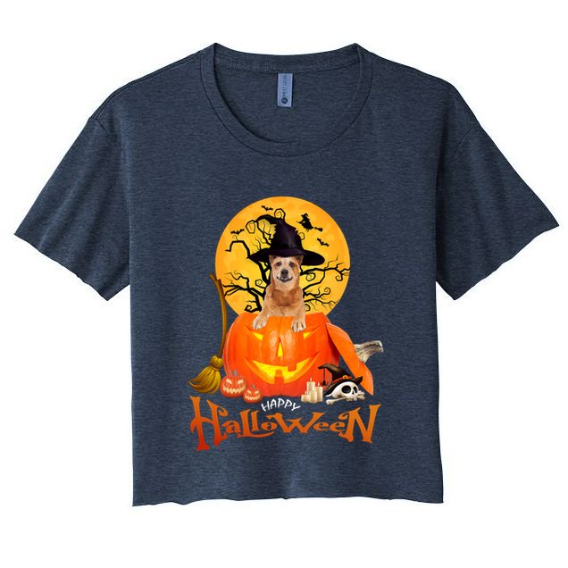 Funny Red Heeler Spooky Halloween Crop Top