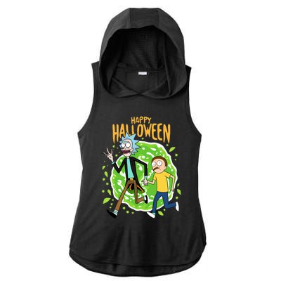 Funny Rick Halloween Ladies PosiCharge Tri-Blend Wicking Draft Hoodie Tank