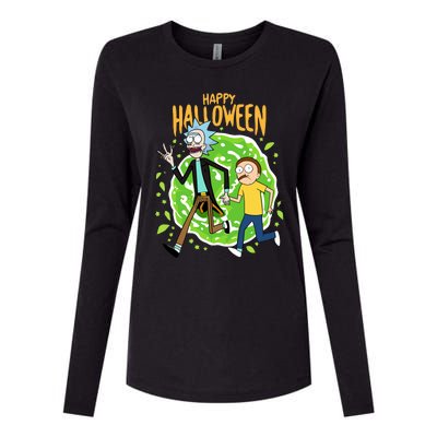 Funny Rick Halloween Womens Cotton Relaxed Long Sleeve T-Shirt