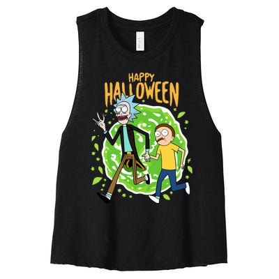 Funny Rick Halloween Women's Racerback Cropped Tank