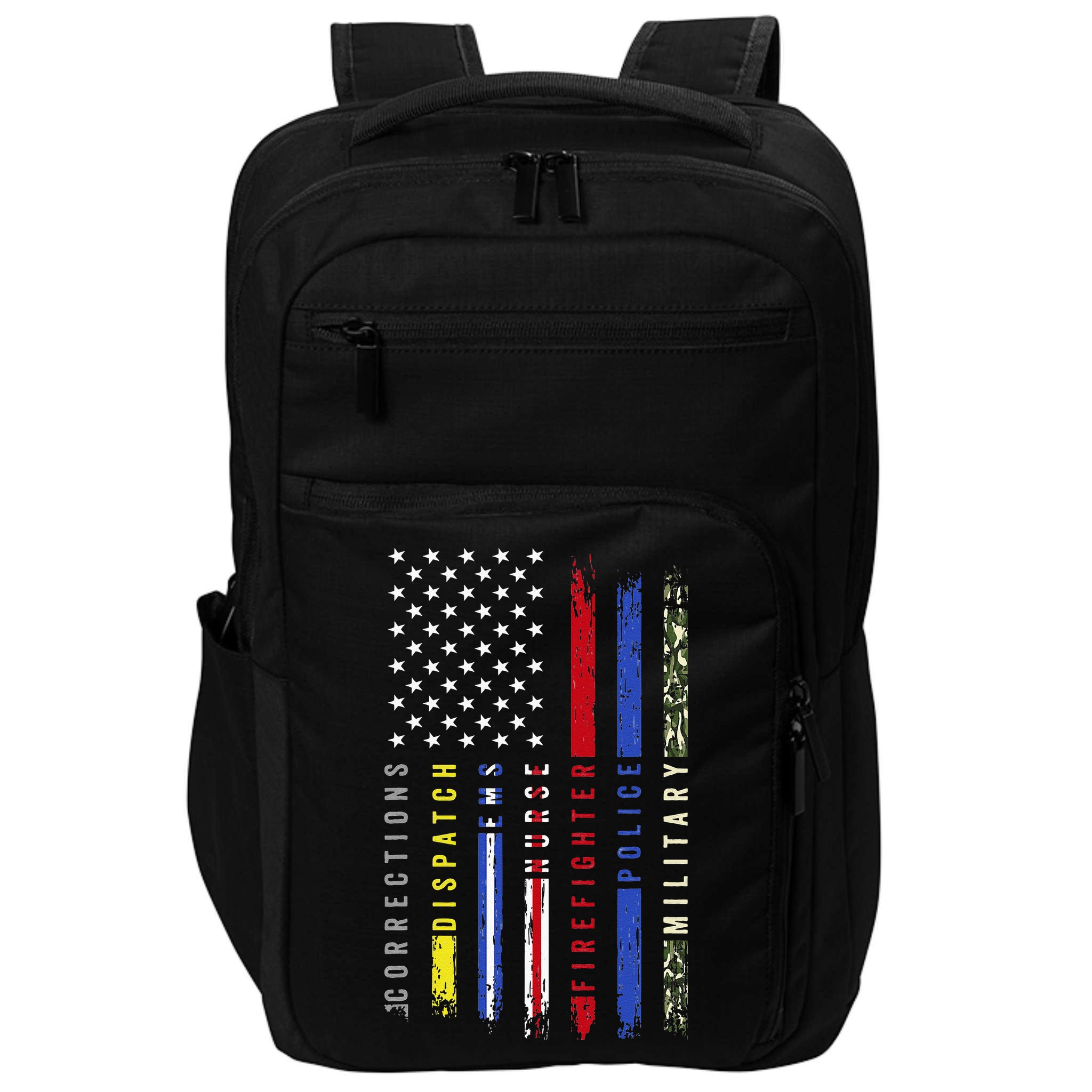 First Responders Hero Flag Nurse EMS Police Fire Military Impact Tech Backpack