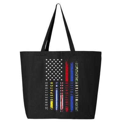First Responders Hero Flag Nurse EMS Police Fire Military 25L Jumbo Tote