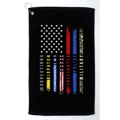 First Responders Hero Flag Nurse EMS Police Fire Military Golf Towel