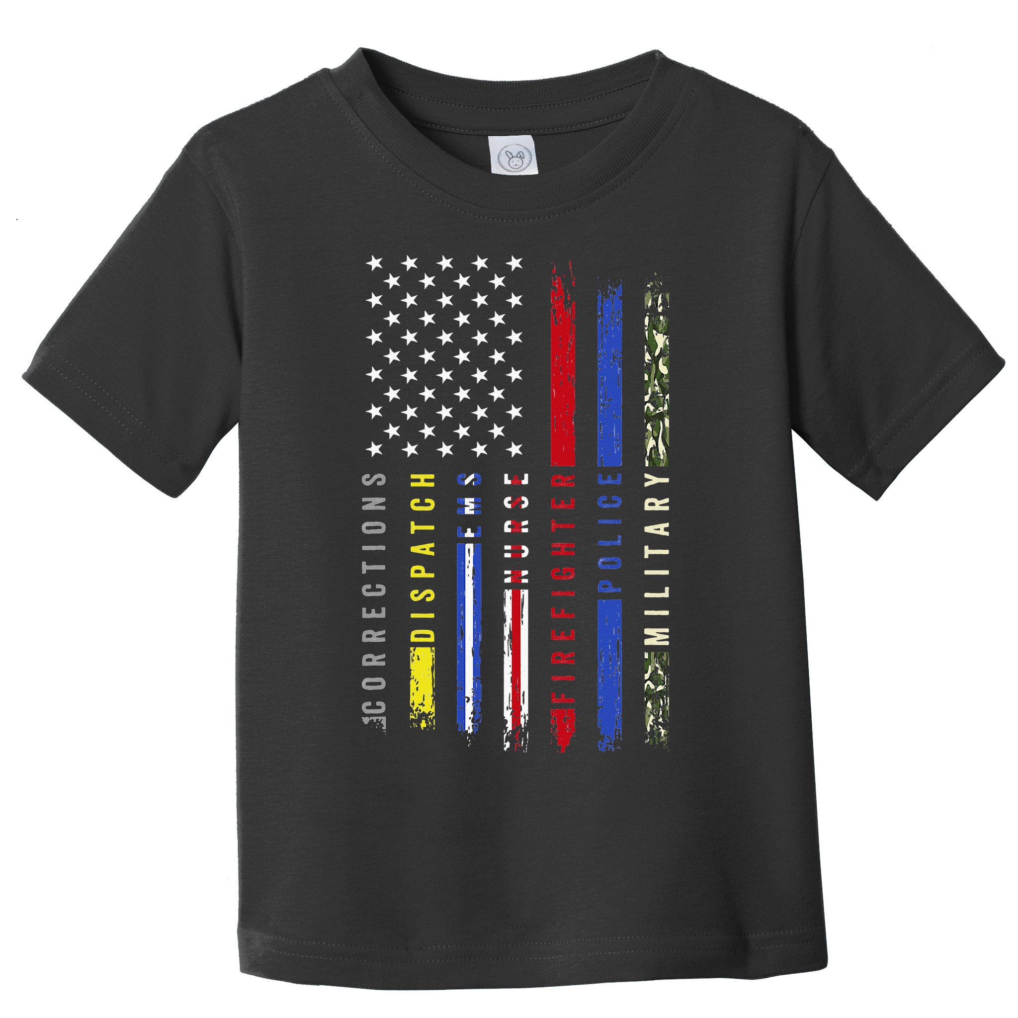 First Responders Hero Flag Nurse EMS Police Fire Military Toddler T-Shirt