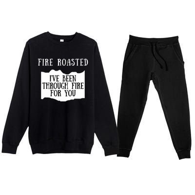 Fire Roasted Hot Sauce Packet Group Costume Premium Crewneck Sweatsuit Set