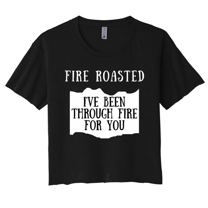 Fire Roasted Hot Sauce Packet Group Costume Women's Crop Top Tee