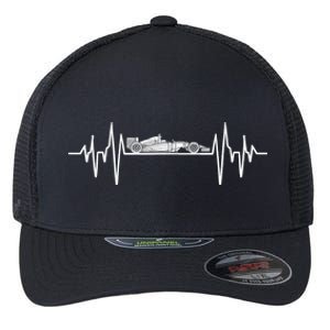 Formula Racing Heartbeat Race Car Fans Lovers Flexfit Unipanel Trucker Cap