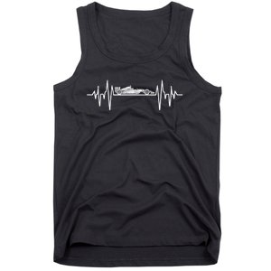 Formula Racing Heartbeat Race Car Fans Lovers Tank Top