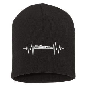 Formula Racing Heartbeat Race Car Fans Lovers Short Acrylic Beanie