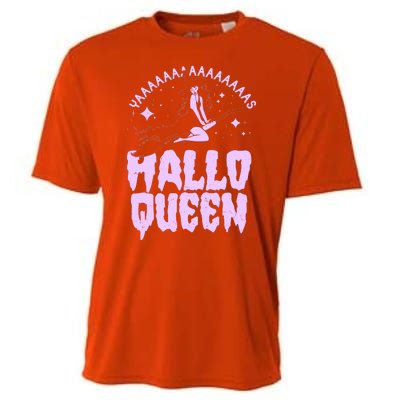 Funny Retro Halloween Yaaas Hallo Queen Witch Cooling Performance Crew T-Shirt