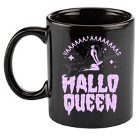 Funny Retro Halloween Yaaas Hallo Queen Witch 11oz C Handle Ceramic Mug