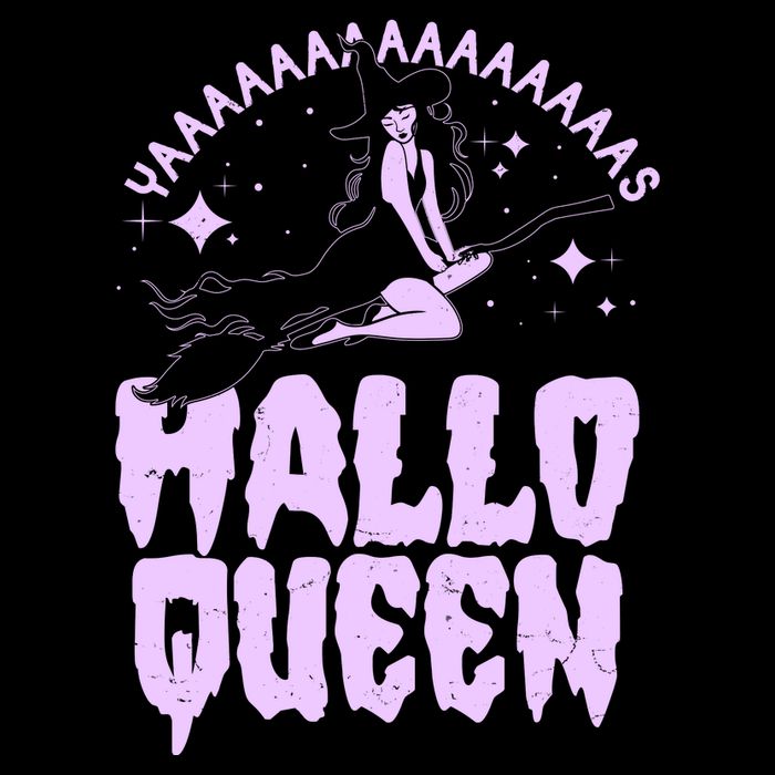 Funny Retro Halloween Yaaas Hallo Queen Witch Flat Bill Trucker Hat