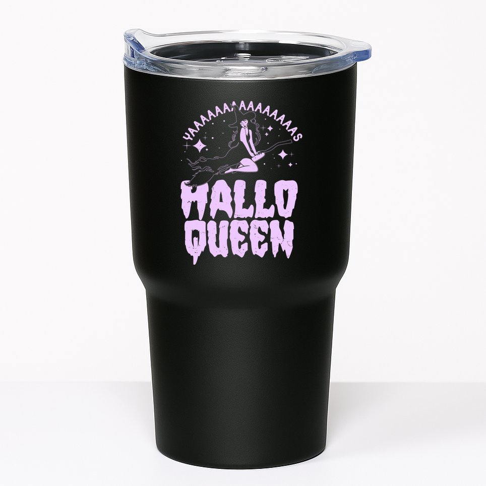 Funny Retro Halloween Yaaas Hallo Queen Witch Tumbler