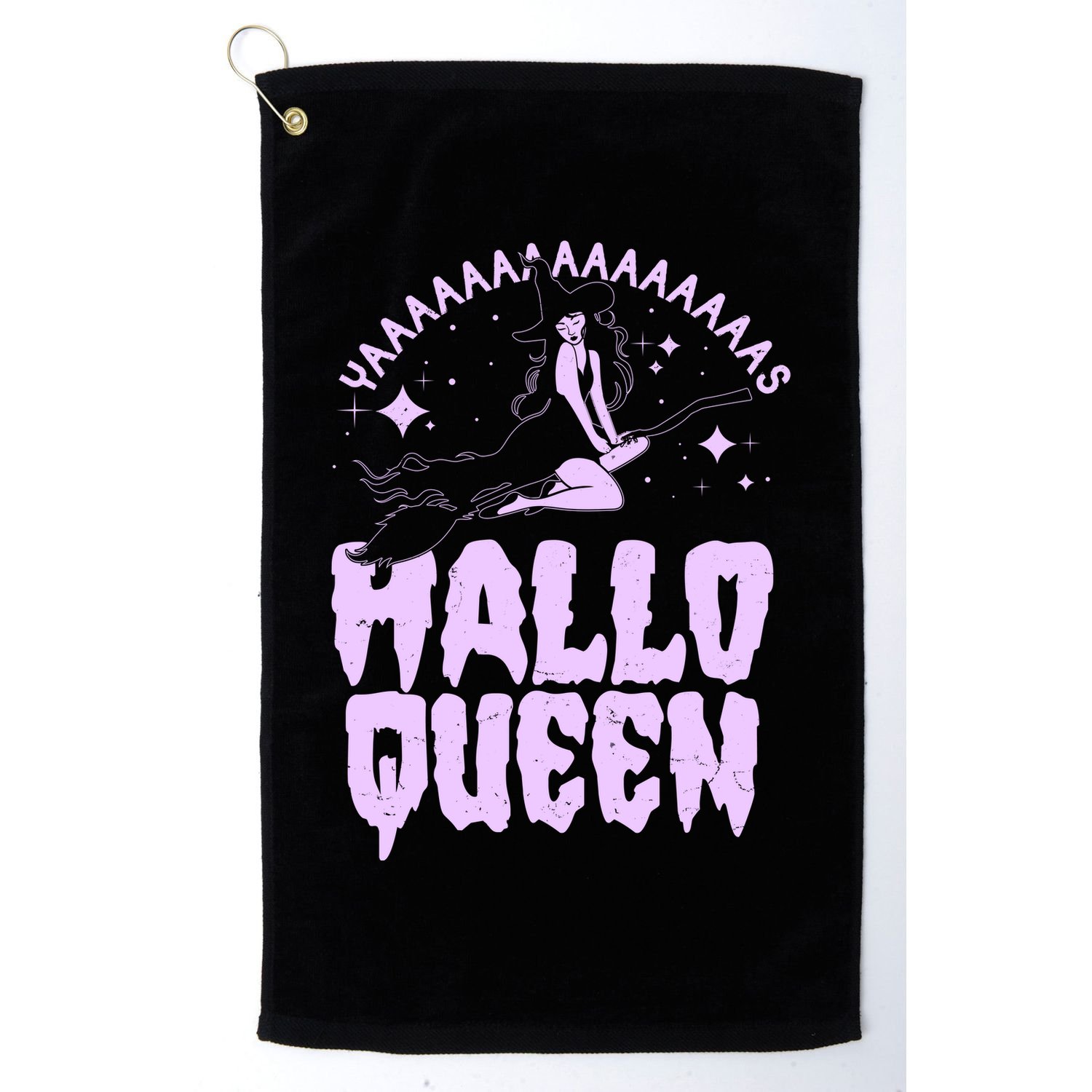 Funny Retro Halloween Yaaas Hallo Queen Witch Golf Towel