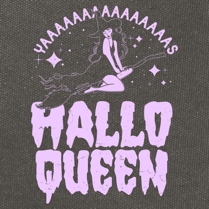Funny Retro Halloween Yaaas Hallo Queen Witch Cotton Canvas Backpack