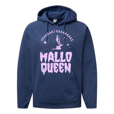 Funny Retro Halloween Yaaas Hallo Queen Witch Performance Fleece Hoodie