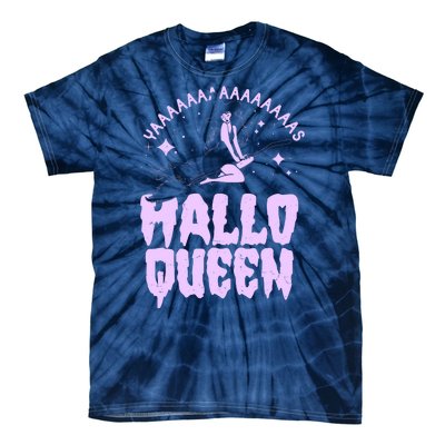 Funny Retro Halloween Yaaas Hallo Queen Witch Tie-Dye T-Shirt