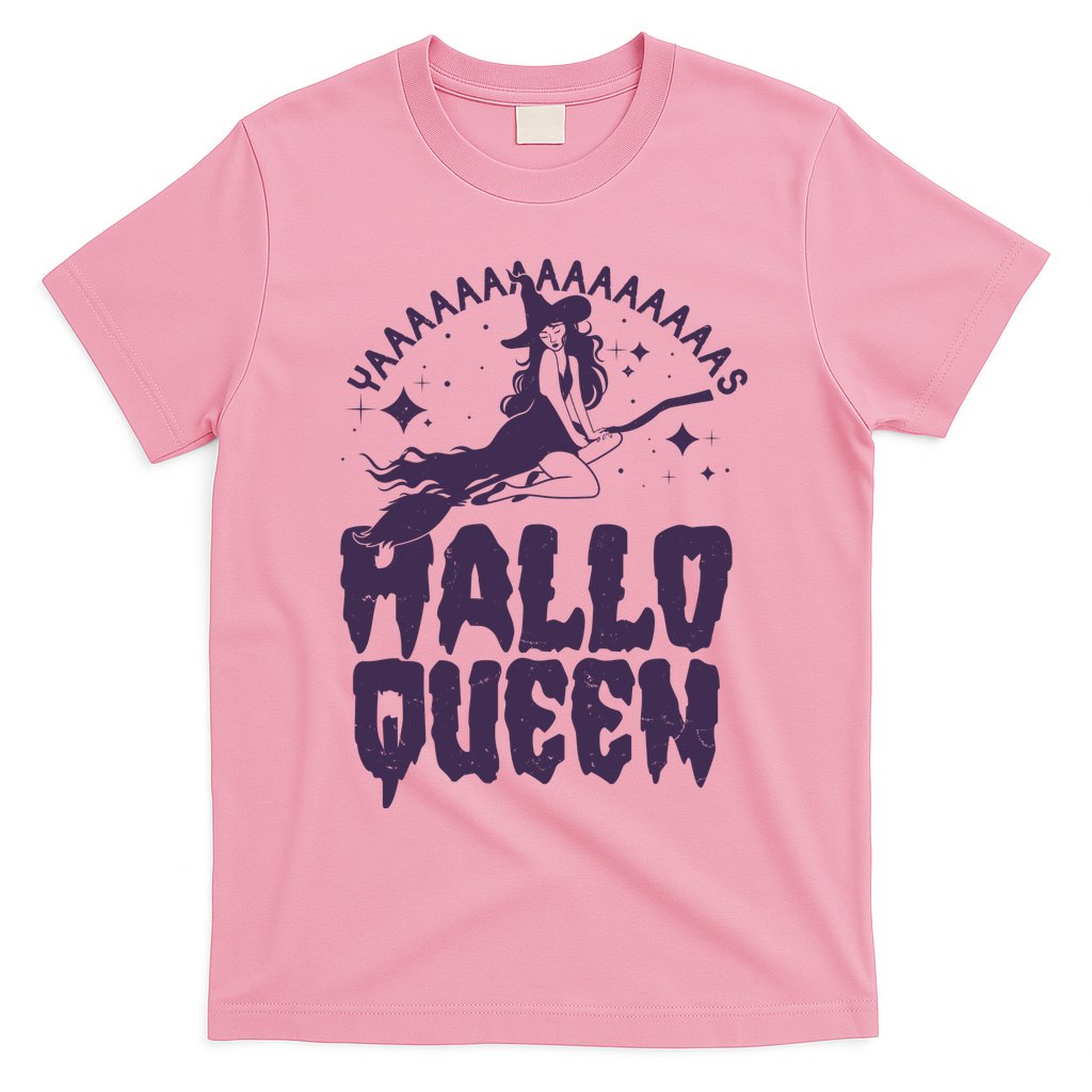 Funny Retro Halloween Yaaas Hallo Queen Witch T-Shirt