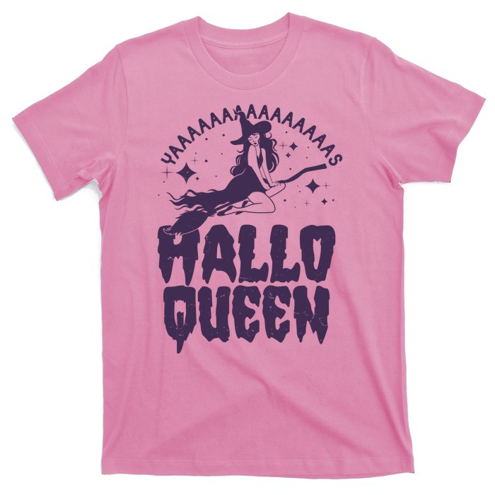 Funny Retro Halloween Yaaas Hallo Queen Witch T-Shirt