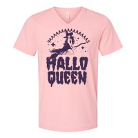 Funny Retro Halloween Yaaas Hallo Queen Witch V-Neck T-Shirt