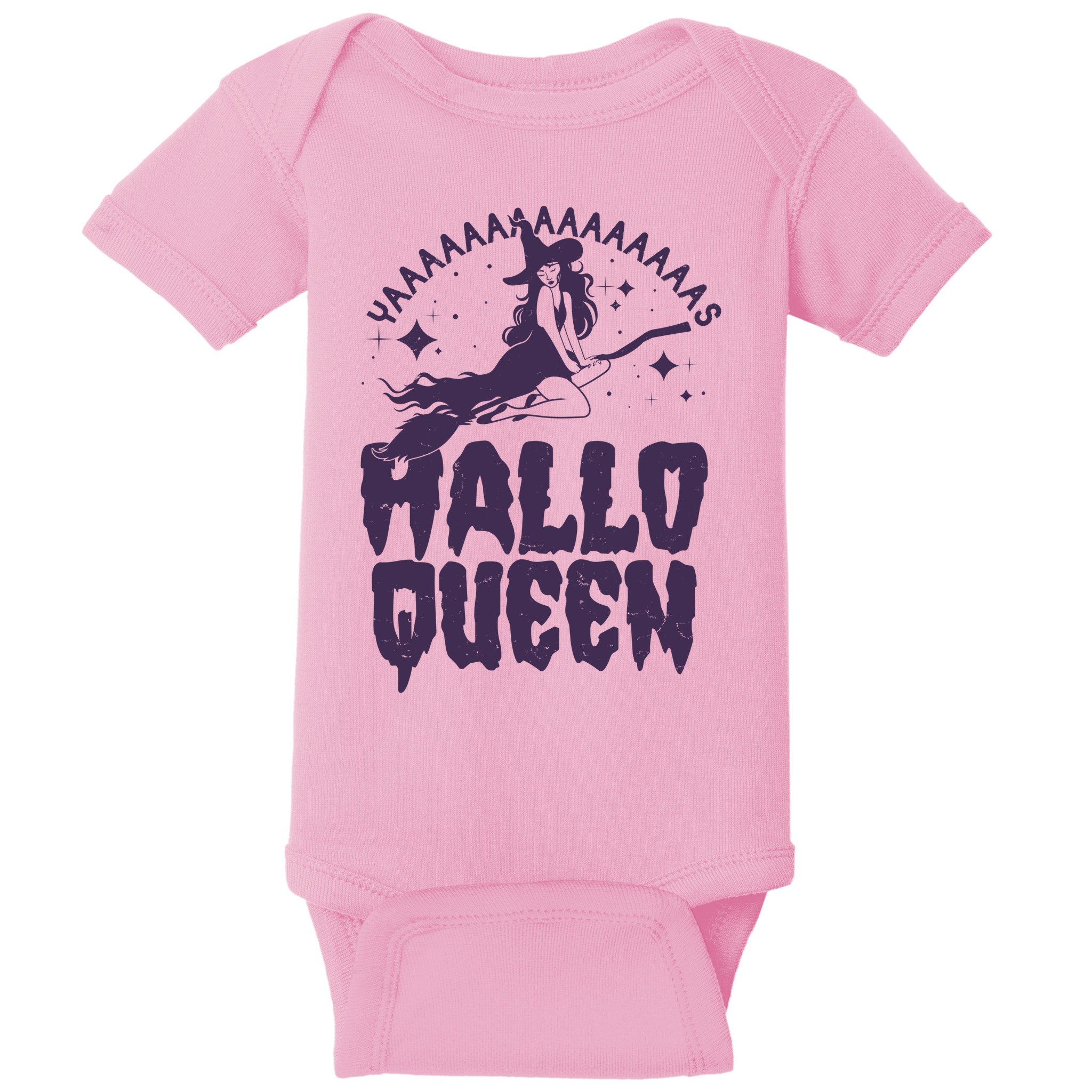 Funny Retro Halloween Yaaas Hallo Queen Witch Baby Bodysuit