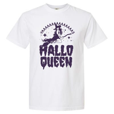 Funny Retro Halloween Yaaas Hallo Queen Witch Garment-Dyed Heavyweight T-Shirt