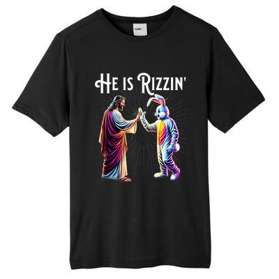 Funny Rizz He Is Rizzin Jesus High Five Easter Bunny Tall Fusion ChromaSoft Performance T-Shirt