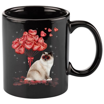 Funny Ragdoll Heart Valentines Day Cat Dad Mom Gift 11oz C Handle Ceramic Mug