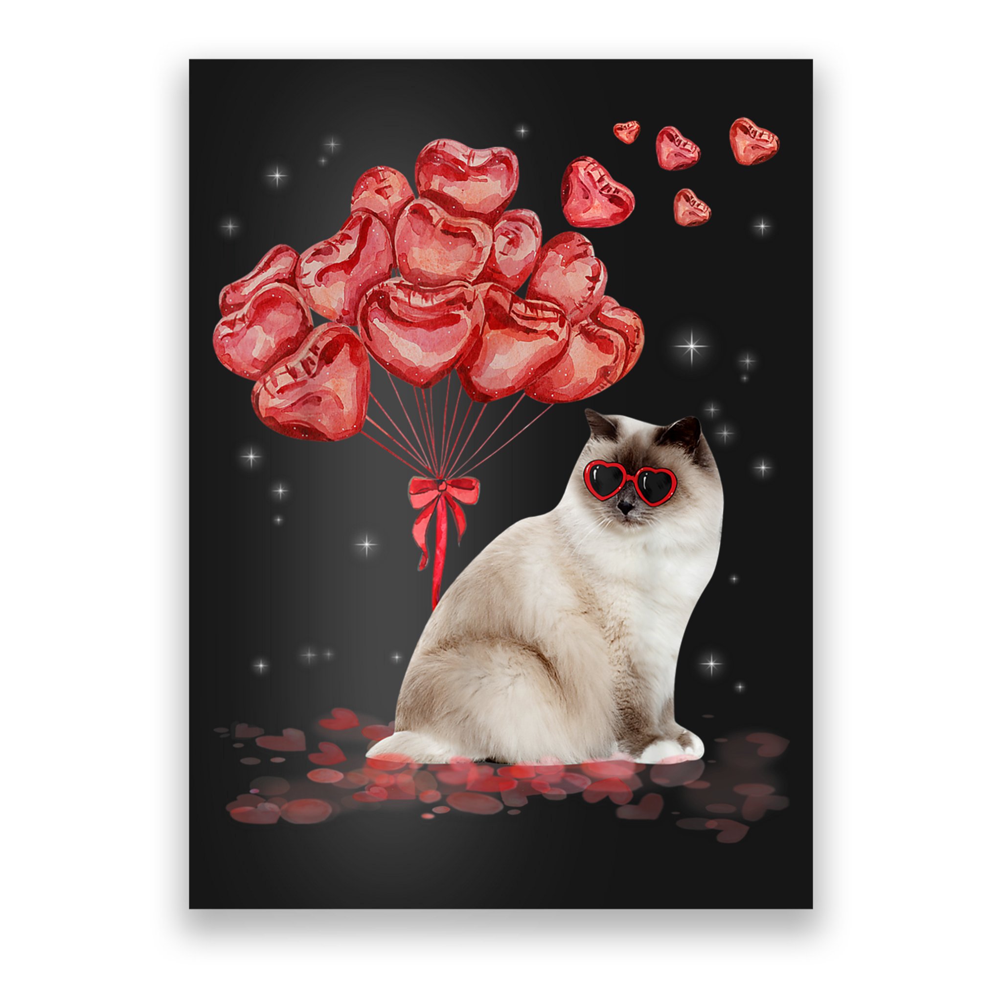 Funny Ragdoll Heart Valentines Day Cat Dad Mom Gift Poster