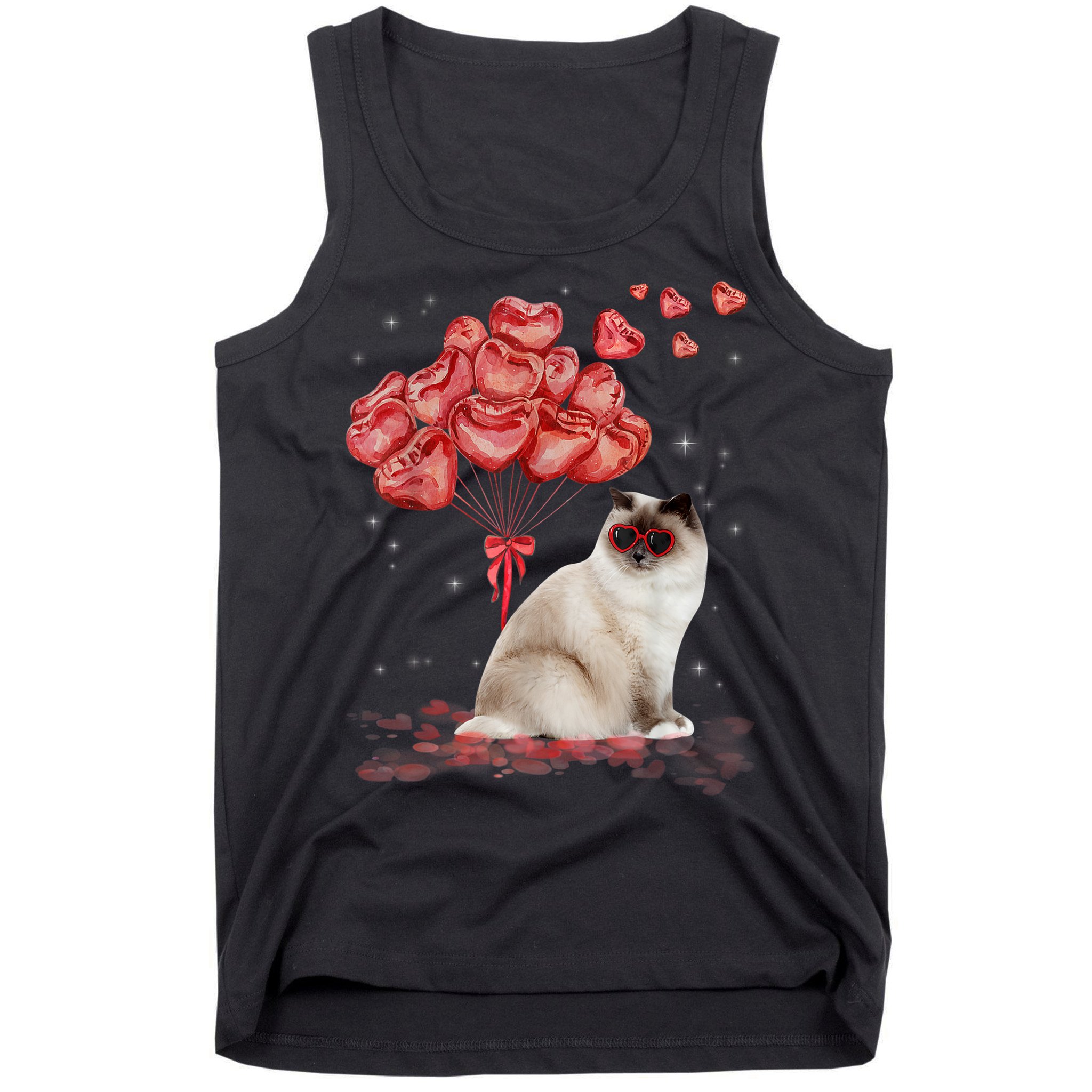 Funny Ragdoll Heart Valentines Day Cat Dad Mom Gift Tank Top