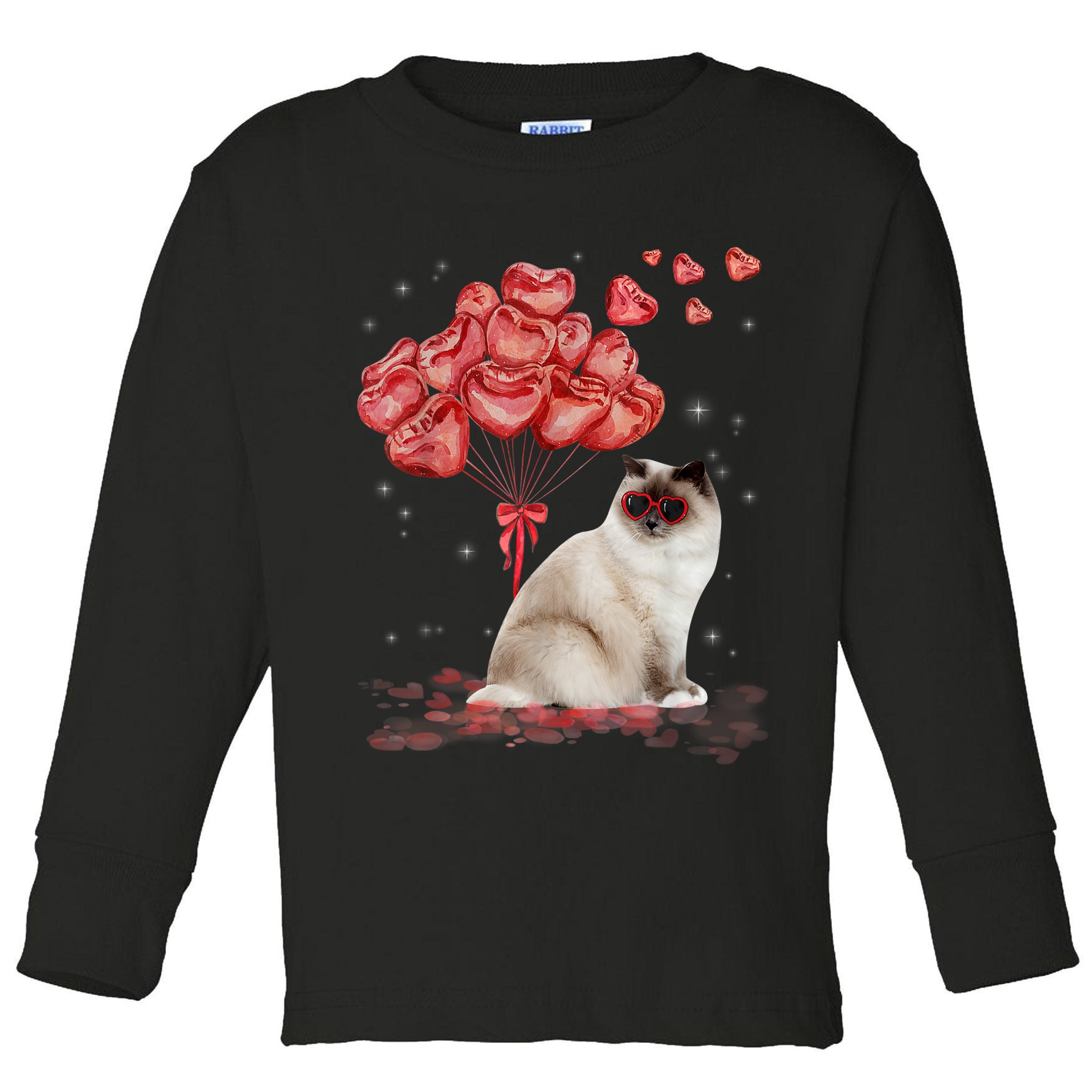 Funny Ragdoll Heart Valentines Day Cat Dad Mom Gift Toddler Long Sleeve Shirt