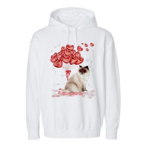 Funny Ragdoll Heart Valentines Day Cat Dad Mom Gift Garment-Dyed Fleece Hoodie