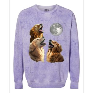 Funny Retriever Howling At Moon For Mom & Dad Colorblast Crewneck Sweatshirt