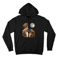 Funny Retriever Howling At Moon For Mom & Dad Hoodie