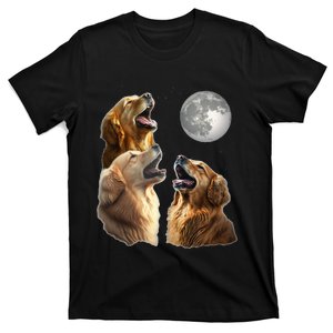 Funny Retriever Howling At Moon For Mom & Dad T-Shirt