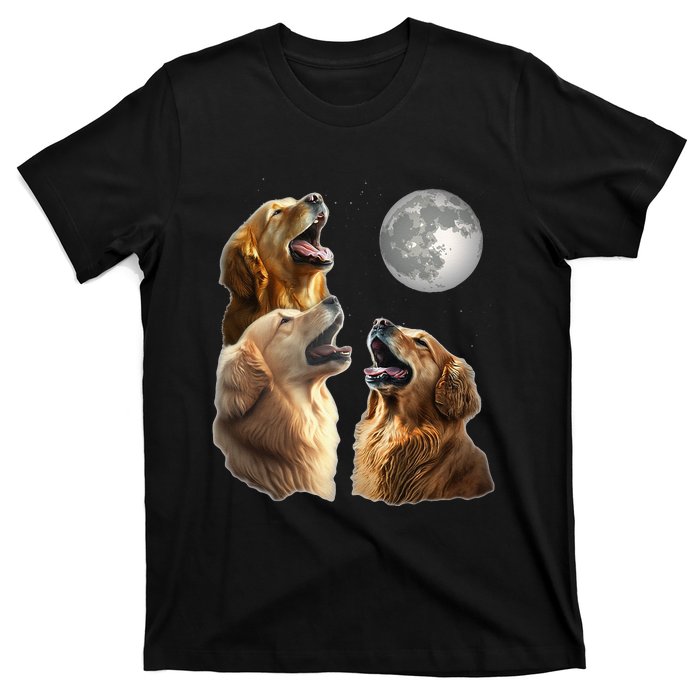 Funny Retriever Howling At Moon For Mom & Dad T-Shirt