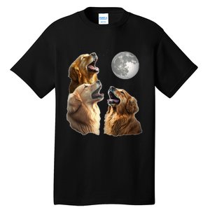 Funny Retriever Howling At Moon For Mom & Dad Tall T-Shirt