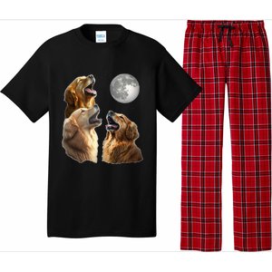 Funny Retriever Howling At Moon For Mom & Dad Pajama Set