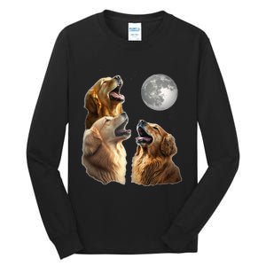 Funny Retriever Howling At Moon For Mom & Dad Tall Long Sleeve T-Shirt