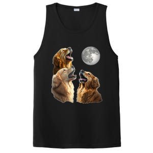 Funny Retriever Howling At Moon For Mom & Dad PosiCharge Competitor Tank